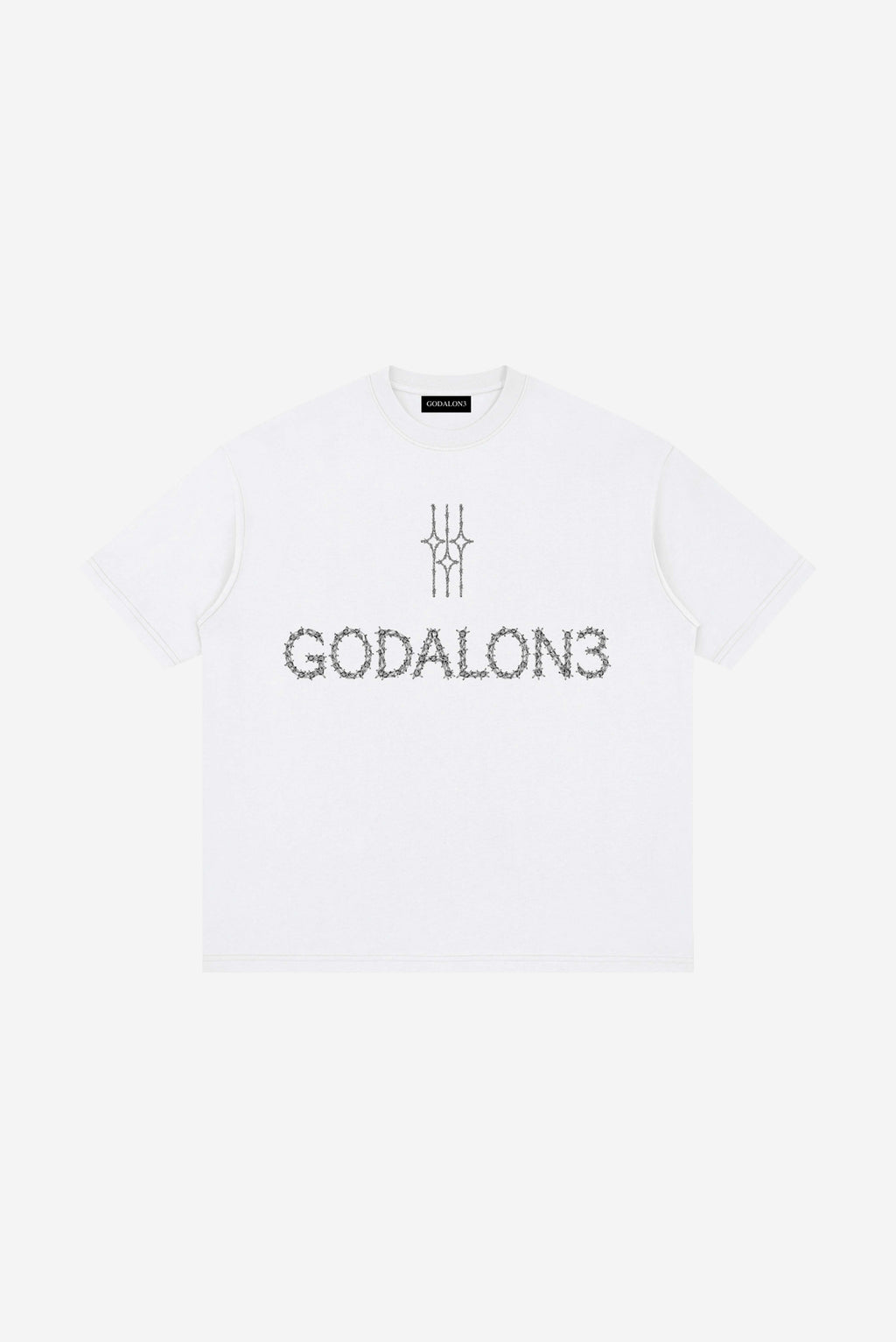 GODALON3 - Testament Essential - Loose Drop Shoulder T-Shirt (White)