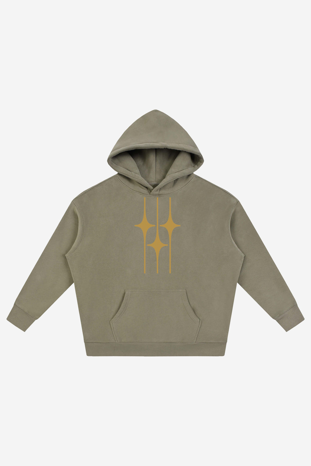 GODALON3 - Snow Wash Fleece Oversize Hoodie (Olive Green)
