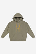 GODALON3 - Snow Wash Fleece Oversize Hoodie (Olive Green)