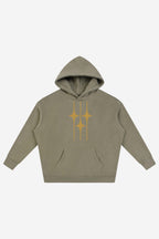GODALON3 - Snow Wash Fleece Oversize Hoodie (Olive Green)