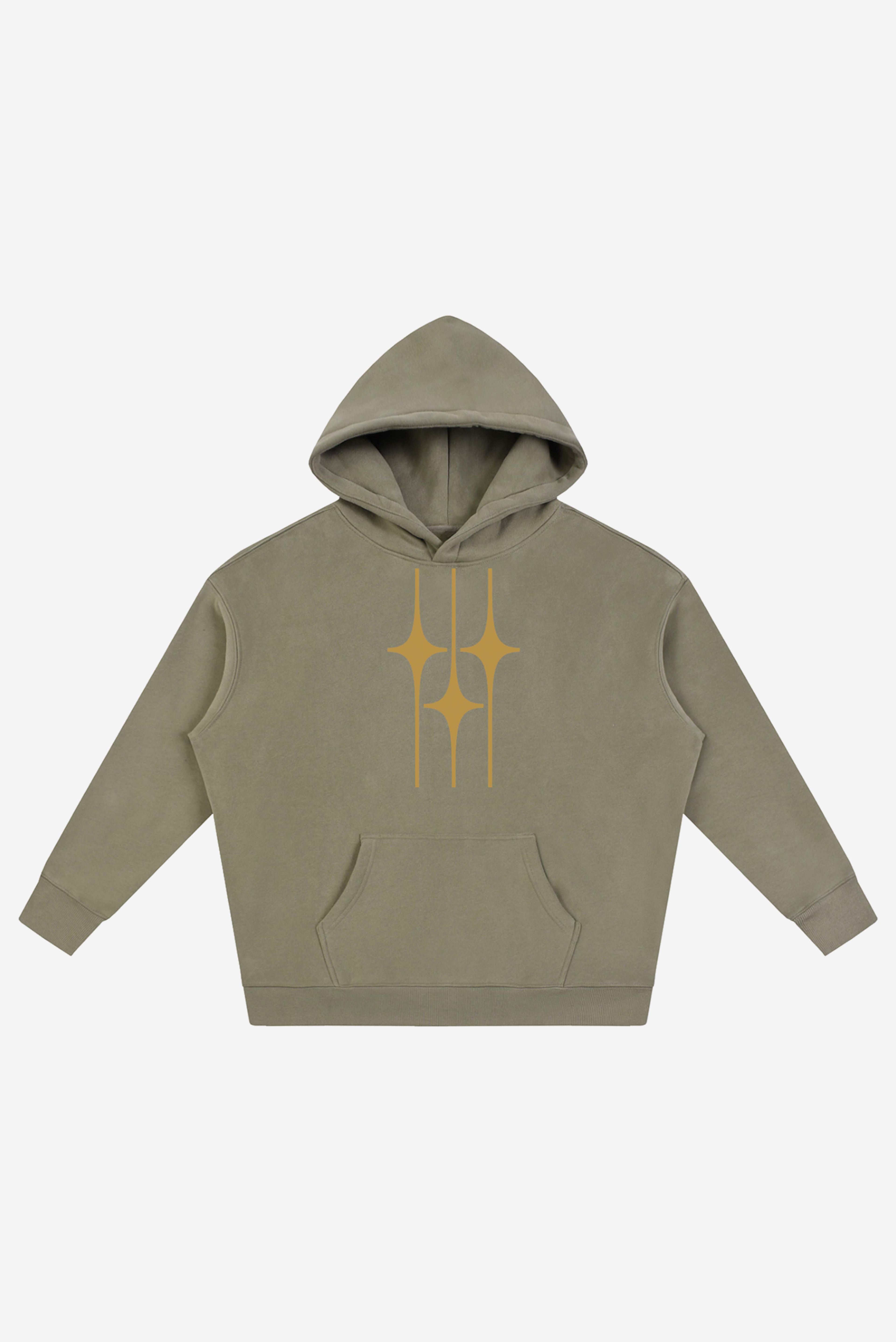 GODALON3 - Snow Wash Fleece Oversize Hoodie (Olive Green)