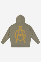 GODALON3 - Snow Wash Fleece Oversize Hoodie (Olive Green)