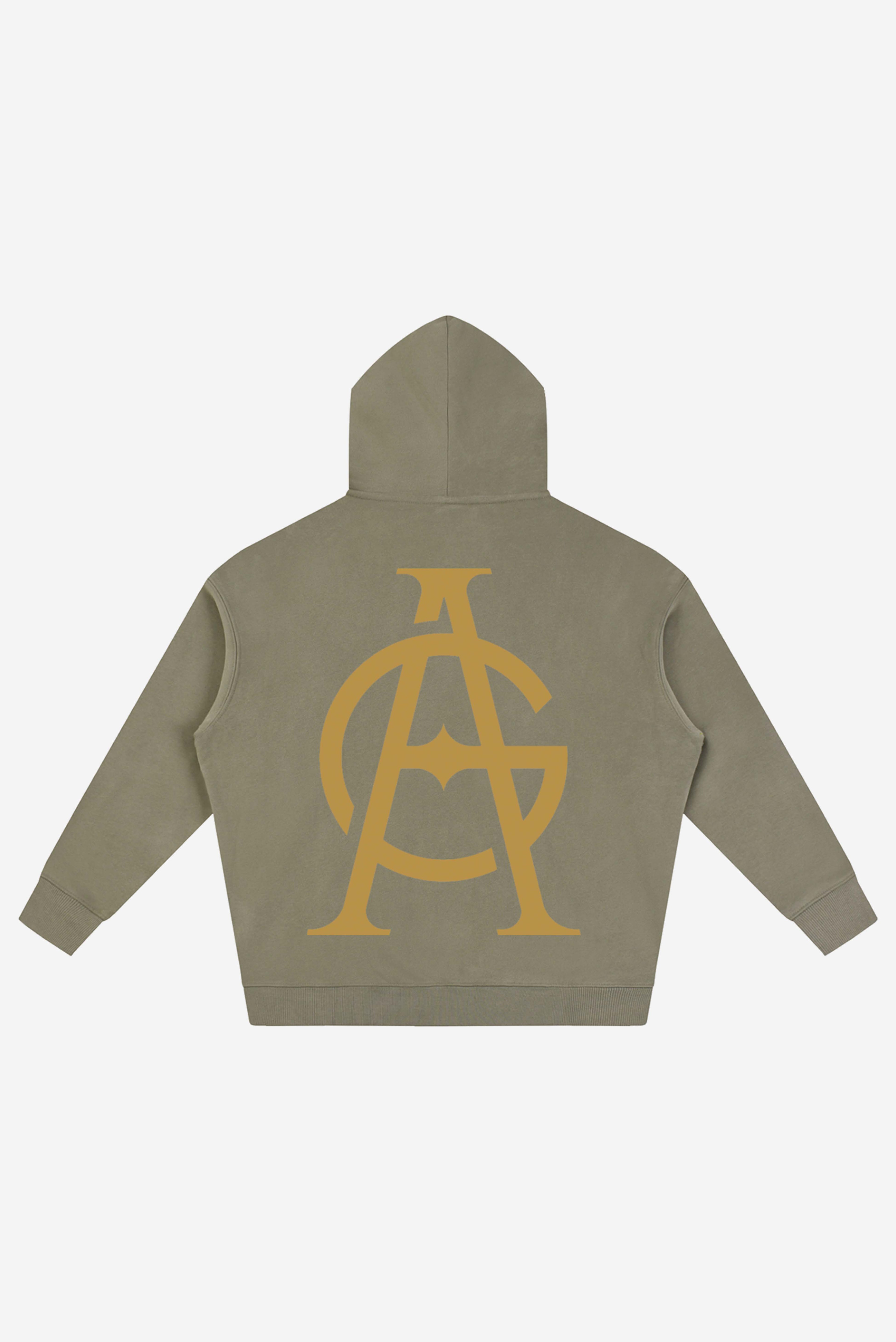 GODALON3 - Snow Wash Fleece Oversize Hoodie (Olive Green)