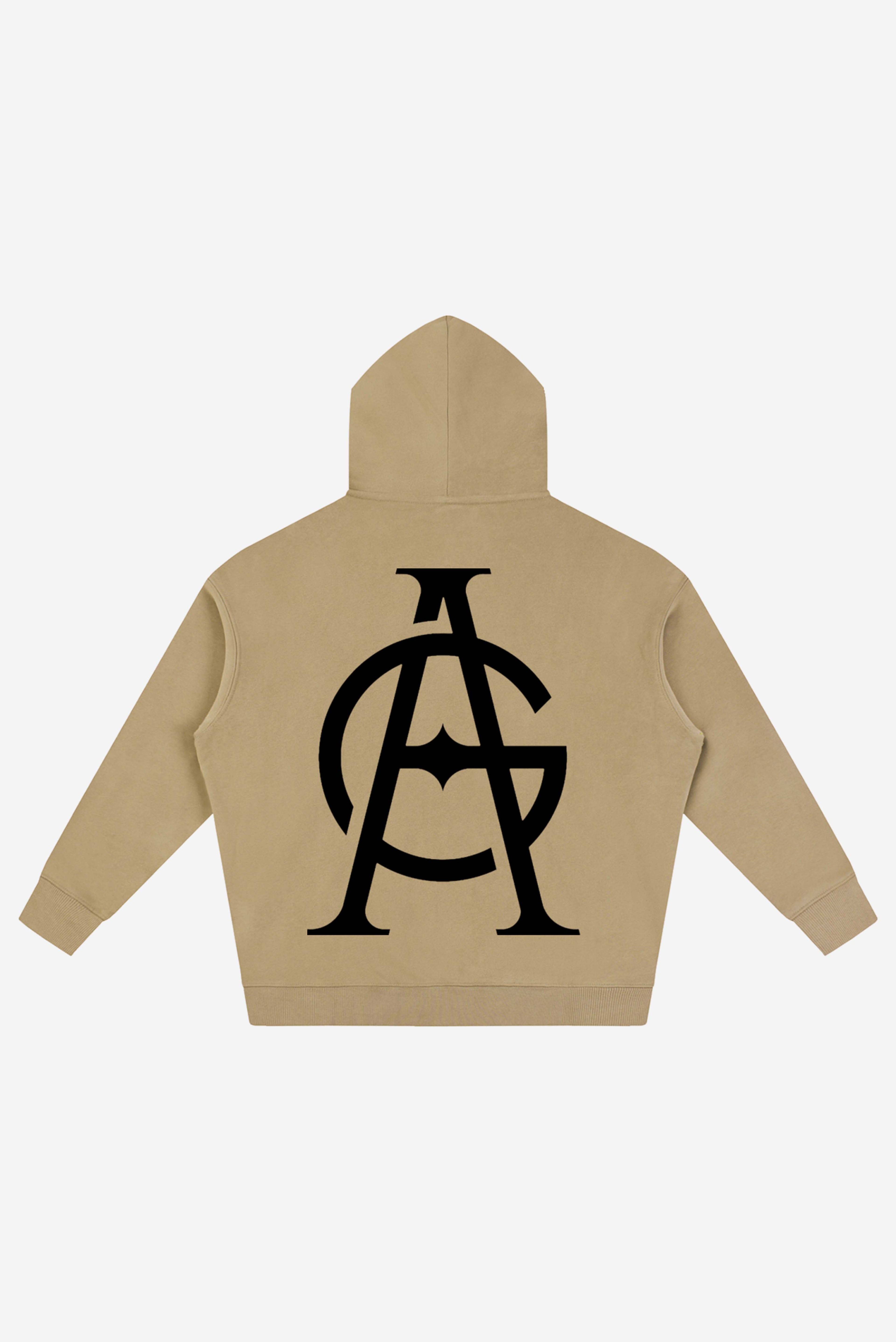GODALON3 - Snow Wash Fleece Oversize Hoodie (Khaki)