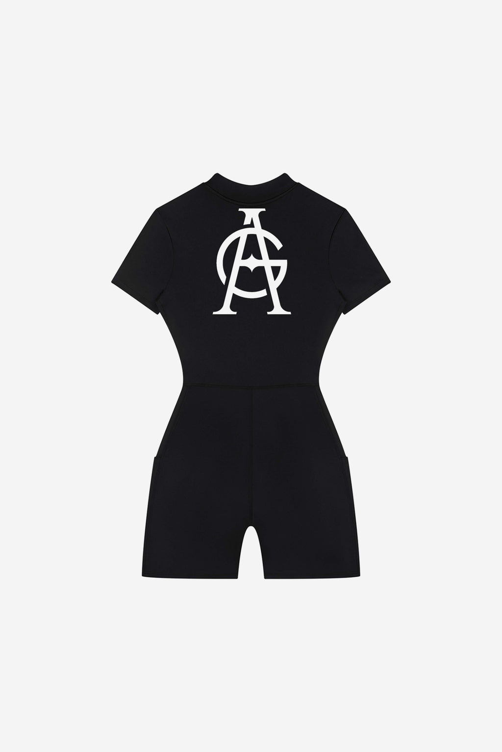 GODALON3 - Quarter-Zip Short Sleeve Romper (Black)