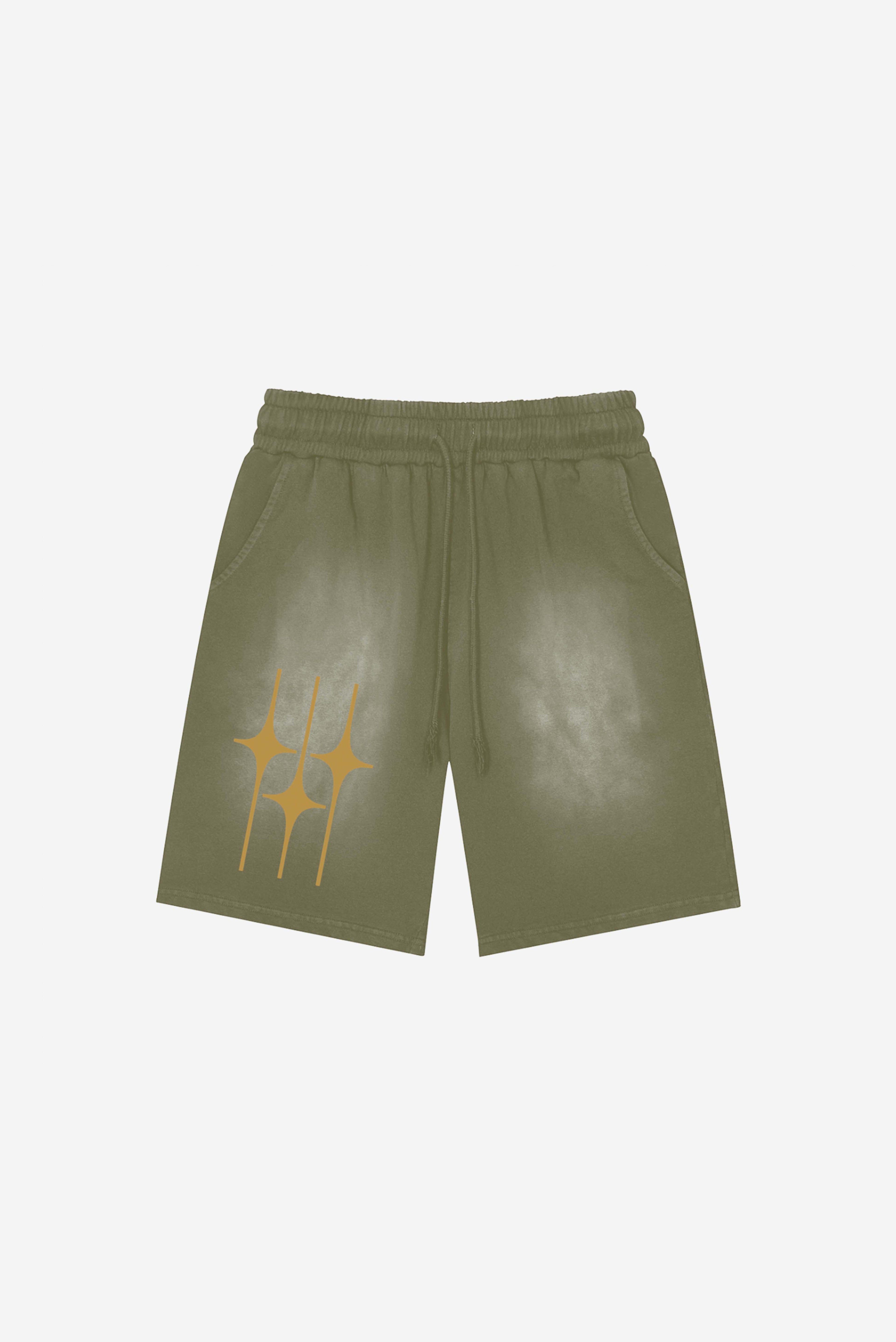 GODALON3 - Washed Shorts (Olive Green)