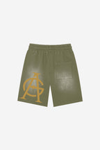 GODALON3 - Washed Shorts (Olive Green)