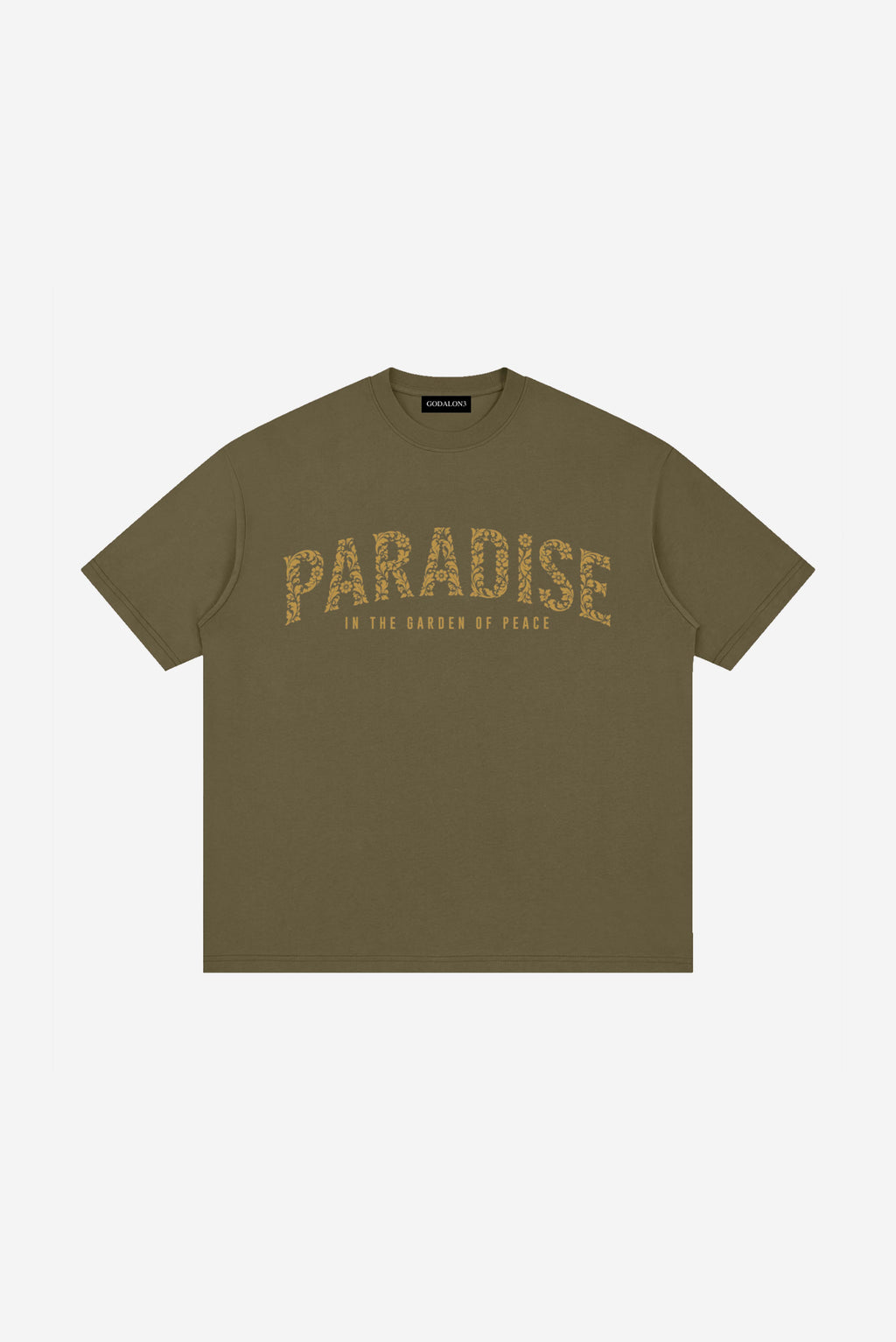 GODALON3 - Paradise - Loose Drop Shoulder T-Shirt (Moss Green)