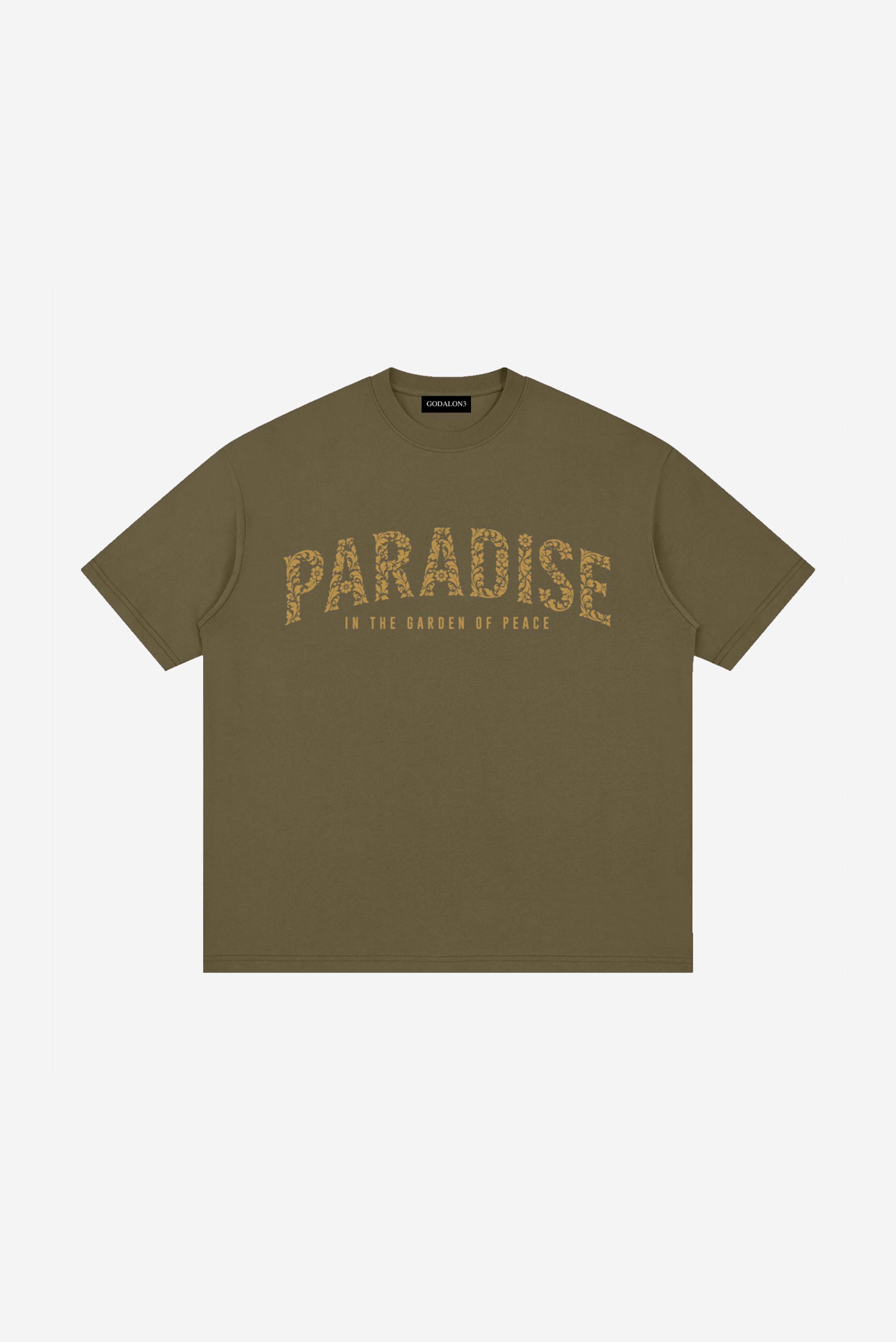 GODALON3 - Paradise - Loose Drop Shoulder T-Shirt (Moss Green)