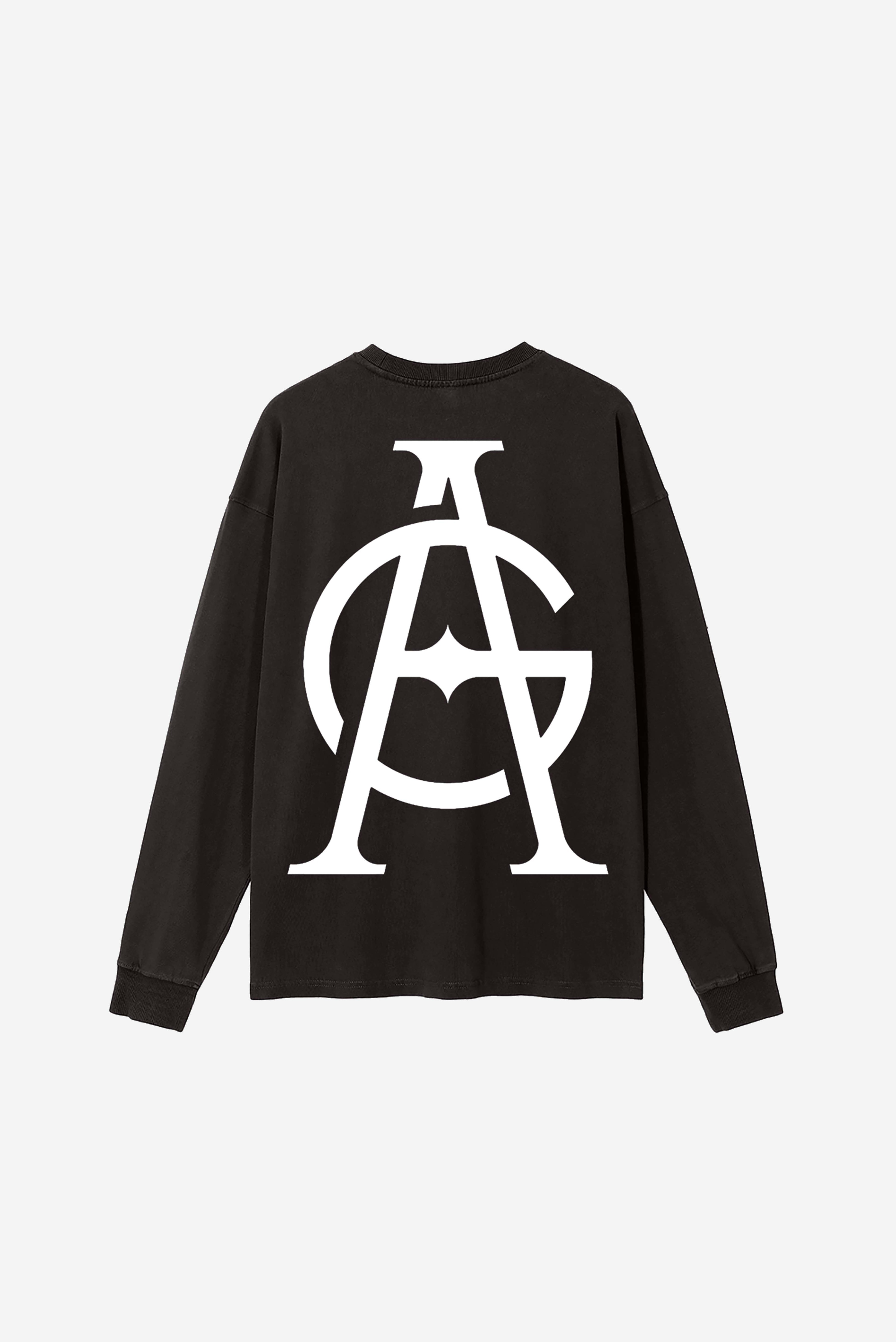 GODALON3 - Vintage Washed Long Sleeve T-Shirt (Acid-Black)