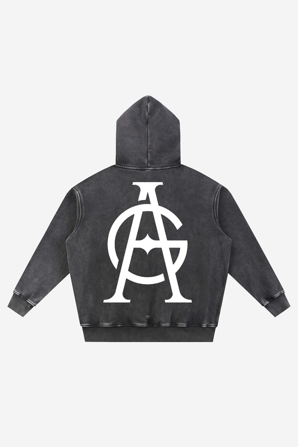 GODALON3 - Snow Wash Fleece Oversize Hoodie (Stone Black)