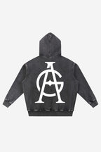 GODALON3 - Snow Wash Fleece Oversize Hoodie (Stone Black)