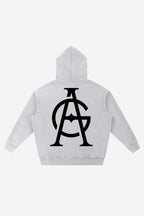 GODALON3 - Snow Wash Fleece Oversize Hoodie (Stone Grey)