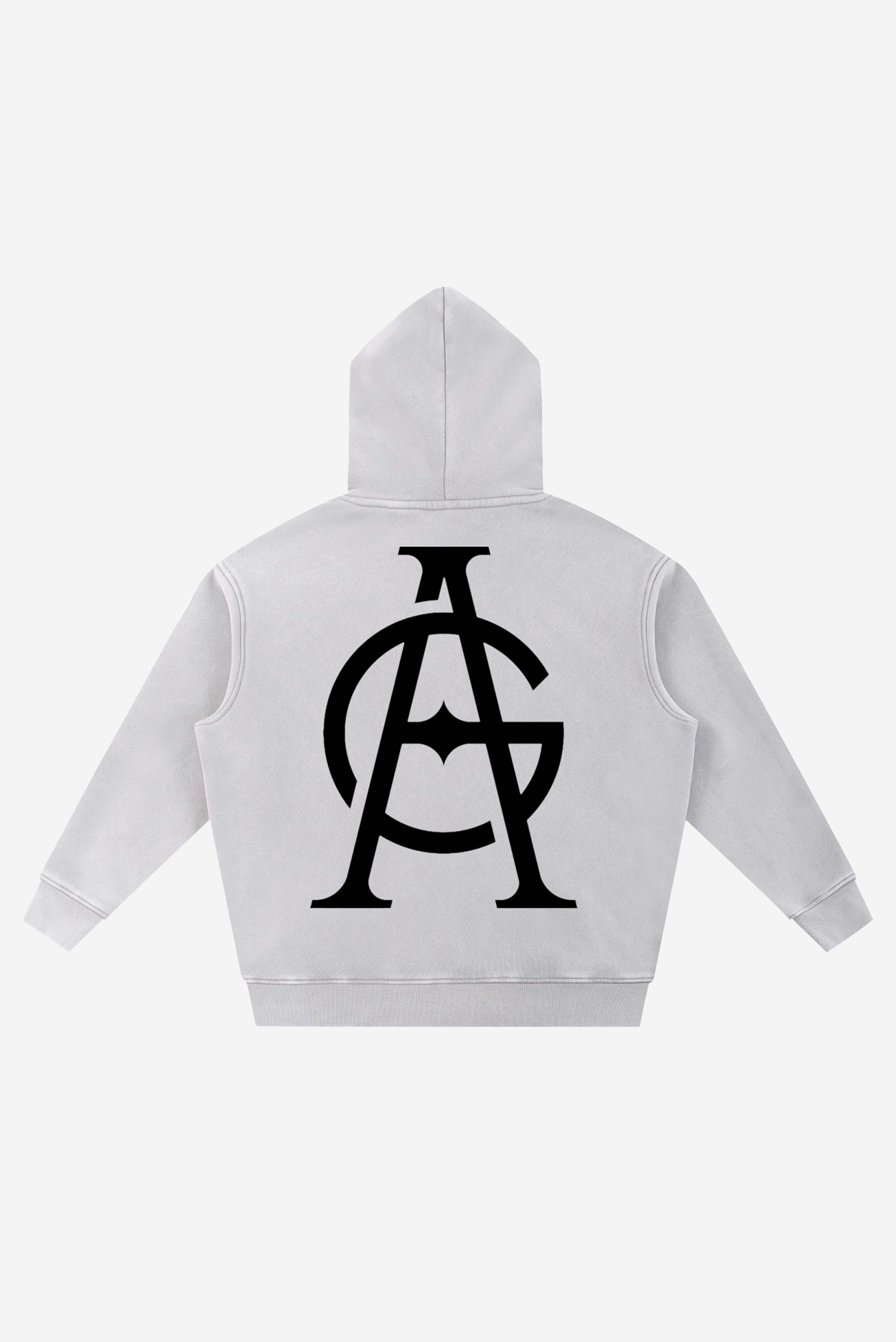 GODALON3 - Snow Wash Fleece Oversize Hoodie (Stone Grey)